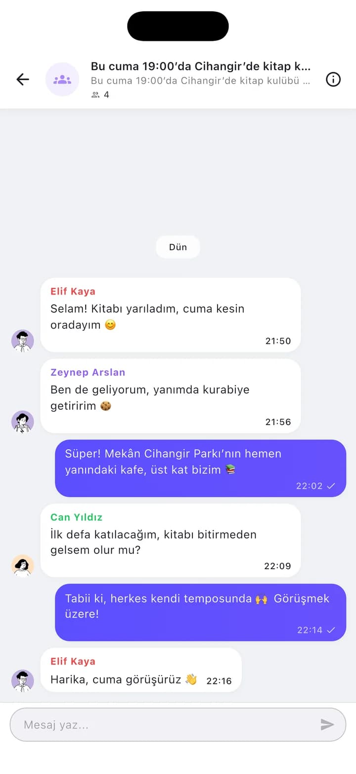 Anons sohbeti: katılımcıların mesajları